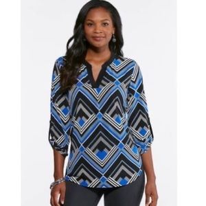 CATO Geometric Print Top  NWOT  Size 26/28